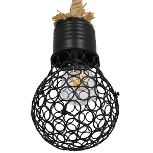 glo-01521-01521_6 GLOBOSTAR® URBAN 01521 VINTAGE ΚΡΕΜΑΣΤΟ ΦΩΤΙΣΤΙΚΟ ΠΛΕΓΜΑ ΜΟΝΟΦΩΤΟ 1 X E27 IP20 ΜΑΥΡΟ ΜΕΤΑΛ