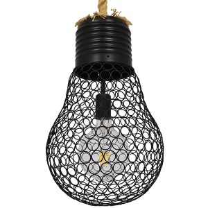 glo-01522-01522_0 GLOBOSTAR® URBAN 01522 VINTAGE ΚΡΕΜΑΣΤΟ ΦΩΤΙΣΤΙΚΟ ΠΛΕΓΜΑ ΜΟΝΟΦΩΤΟ 1 X E27 IP20 ΜΑΥΡΟ ΜΕΤΑΛ