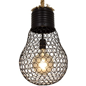 glo-01522-01522_2 GLOBOSTAR® URBAN 01522 VINTAGE ΚΡΕΜΑΣΤΟ ΦΩΤΙΣΤΙΚΟ ΠΛΕΓΜΑ ΜΟΝΟΦΩΤΟ 1 X E27 IP20 ΜΑΥΡΟ ΜΕΤΑΛ