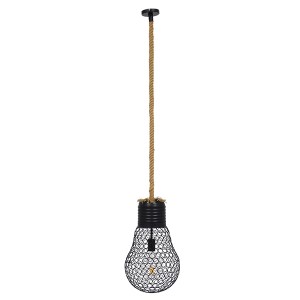glo-01522-01522_3 GLOBOSTAR® URBAN 01522 VINTAGE ΚΡΕΜΑΣΤΟ ΦΩΤΙΣΤΙΚΟ ΠΛΕΓΜΑ ΜΟΝΟΦΩΤΟ 1 X E27 IP20 ΜΑΥΡΟ ΜΕΤΑΛ