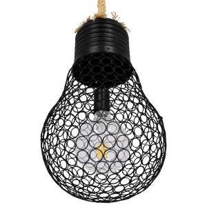 glo-01522-01522_6 GLOBOSTAR® URBAN 01522 VINTAGE ΚΡΕΜΑΣΤΟ ΦΩΤΙΣΤΙΚΟ ΠΛΕΓΜΑ ΜΟΝΟΦΩΤΟ 1 X E27 IP20 ΜΑΥΡΟ ΜΕΤΑΛ