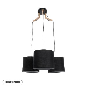 glo-01525-01525_0 GLOBOSTAR® RAMSON 01525 ΜΟΝΤΕΡΝΟ ΚΡΕΜΑΣΤΟ ΦΩΤΙΣΤΙΚΟ ΚΑΠΕΛΟ ΤΡΙΦΩΤΟ 3 X E27 IP20 ΜΑΥΡΟ ΥΦΑΣ
