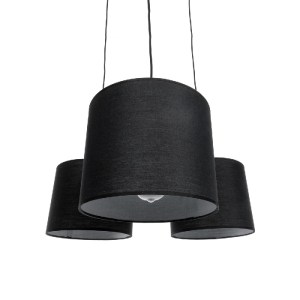glo-01525-01525_5 GLOBOSTAR® RAMSON 01525 ΜΟΝΤΕΡΝΟ ΚΡΕΜΑΣΤΟ ΦΩΤΙΣΤΙΚΟ ΚΑΠΕΛΟ ΤΡΙΦΩΤΟ 3 X E27 IP20 ΜΑΥΡΟ ΥΦΑΣ