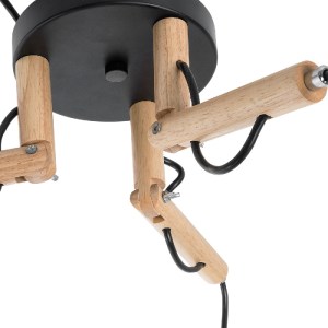 glo-01525-01525_9 GLOBOSTAR® RAMSON 01525 ΜΟΝΤΕΡΝΟ ΚΡΕΜΑΣΤΟ ΦΩΤΙΣΤΙΚΟ ΚΑΠΕΛΟ ΤΡΙΦΩΤΟ 3 X E27 IP20 ΜΑΥΡΟ ΥΦΑΣ