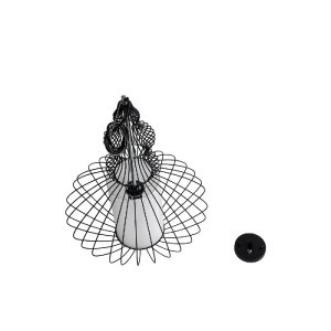 glo-01558-01558_11 GLOBOSTAR® LILY 01558 VINTAGE ΚΡΕΜΑΣΤΟ ΦΩΤΙΣΤΙΚΟ ΠΛΕΓΜΑ ΜΟΝΟΦΩΤΟ 1 X E27 IP20 ΜΑΥΡΟ ΜΕΤΑΛΛ
