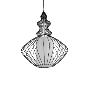 glo-01558-01558_2 GLOBOSTAR® LILY 01558 VINTAGE ΚΡΕΜΑΣΤΟ ΦΩΤΙΣΤΙΚΟ ΠΛΕΓΜΑ ΜΟΝΟΦΩΤΟ 1 X E27 IP20 ΜΑΥΡΟ ΜΕΤΑΛΛ