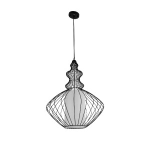 glo-01558-01558_4 GLOBOSTAR® LILY 01558 VINTAGE ΚΡΕΜΑΣΤΟ ΦΩΤΙΣΤΙΚΟ ΠΛΕΓΜΑ ΜΟΝΟΦΩΤΟ 1 X E27 IP20 ΜΑΥΡΟ ΜΕΤΑΛΛ