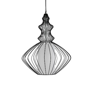 glo-01558-01558_5 GLOBOSTAR® LILY 01558 VINTAGE ΚΡΕΜΑΣΤΟ ΦΩΤΙΣΤΙΚΟ ΠΛΕΓΜΑ ΜΟΝΟΦΩΤΟ 1 X E27 IP20 ΜΑΥΡΟ ΜΕΤΑΛΛ