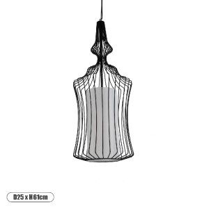 glo-01559-01559_0 GLOBOSTAR® LILY 01559 VINTAGE ΚΡΕΜΑΣΤΟ ΦΩΤΙΣΤΙΚΟ ΠΛΕΓΜΑ ΜΟΝΟΦΩΤΟ 1 X E27 IP20 ΜΑΥΡΟ ΜΕΤΑΛΛ