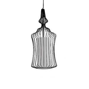 glo-01559-01559_2 GLOBOSTAR® LILY 01559 VINTAGE ΚΡΕΜΑΣΤΟ ΦΩΤΙΣΤΙΚΟ ΠΛΕΓΜΑ ΜΟΝΟΦΩΤΟ 1 X E27 IP20 ΜΑΥΡΟ ΜΕΤΑΛΛ