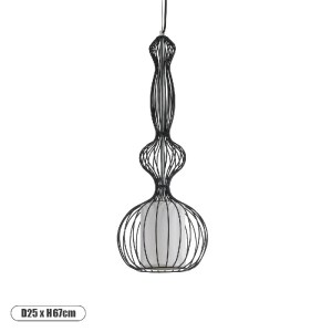 glo-01560-01560_0 GLOBOSTAR® LILY 01560 VINTAGE ΚΡΕΜΑΣΤΟ ΦΩΤΙΣΤΙΚΟ ΠΛΕΓΜΑ ΜΟΝΟΦΩΤΟ 1 X E27 IP20 ΜΑΥΡΟ ΜΕΤΑΛΛ