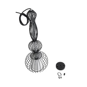 glo-01560-01560_10 GLOBOSTAR® LILY 01560 VINTAGE ΚΡΕΜΑΣΤΟ ΦΩΤΙΣΤΙΚΟ ΠΛΕΓΜΑ ΜΟΝΟΦΩΤΟ 1 X E27 IP20 ΜΑΥΡΟ ΜΕΤΑΛΛ