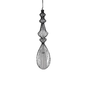 glo-01561-008553_01560_7 GLOBOSTAR® LILY 01561 VINTAGE ΚΡΕΜΑΣΤΟ ΦΩΤΙΣΤΙΚΟ ΠΛΕΓΜΑ ΜΟΝΟΦΩΤΟ 1 X E27 IP20 ΜΑΥΡΟ ΜΕΤΑΛΛ