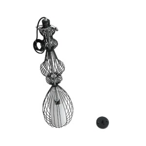glo-01561-01560_11 GLOBOSTAR® LILY 01561 VINTAGE ΚΡΕΜΑΣΤΟ ΦΩΤΙΣΤΙΚΟ ΠΛΕΓΜΑ ΜΟΝΟΦΩΤΟ 1 X E27 IP20 ΜΑΥΡΟ ΜΕΤΑΛΛ