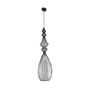 glo-01561-6d9673_01560_4 GLOBOSTAR® LILY 01561 VINTAGE ΚΡΕΜΑΣΤΟ ΦΩΤΙΣΤΙΚΟ ΠΛΕΓΜΑ ΜΟΝΟΦΩΤΟ 1 X E27 IP20 ΜΑΥΡΟ ΜΕΤΑΛΛ
