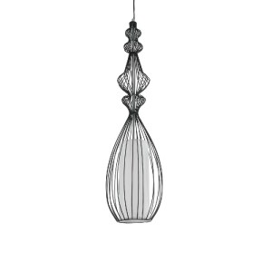 glo-01561-84553f_01560_2 GLOBOSTAR® LILY 01561 VINTAGE ΚΡΕΜΑΣΤΟ ΦΩΤΙΣΤΙΚΟ ΠΛΕΓΜΑ ΜΟΝΟΦΩΤΟ 1 X E27 IP20 ΜΑΥΡΟ ΜΕΤΑΛΛ