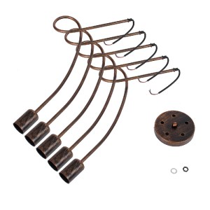 glo-01564-01564_11 GLOBOSTAR® PAULELI 01564 ΜΟΝΤΕΡΝΟ ΦΩΤΙΣΤΙΚΟ ΟΡΟΦΗΣ ΠΛΕΓΜΑ ΠΟΛΥΦΩΤΟ 5 X E27 IP20 ΧΑΛΚΙΝΟ ΜΕ