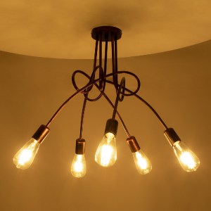 glo-01564-01564_3 GLOBOSTAR® PAULELI 01564 ΜΟΝΤΕΡΝΟ ΦΩΤΙΣΤΙΚΟ ΟΡΟΦΗΣ ΠΛΕΓΜΑ ΠΟΛΥΦΩΤΟ 5 X E27 IP20 ΧΑΛΚΙΝΟ ΜΕ