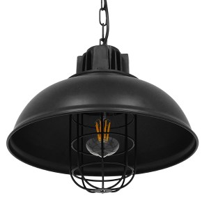 glo-01571-01571_6 GLOBOSTAR® HARROW 01571 VINTAGE ΚΡΕΜΑΣΤΟ ΦΩΤΙΣΤΙΚΟ ΚΑΜΠΑΝΑ ΜΟΝΟΦΩΤΟ 1 X E27 IP20 ΜΑΥΡΟ ΜΕΤ