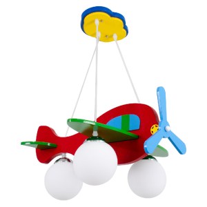 glo-01575-01575_0 GLOBOSTAR® AIRPLANE 01575 ΠΑΙΔΙΚΟ ΚΡΕΜΑΣΤΟ ΦΩΤΙΣΤΙΚΟ ΦΙΓΟΥΡΑ ΤΡΙΦΩΤΟ 3 X E27 IP20 ΠΟΛΥΧΡΩΜ