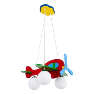 glo-01575-01575_3 GLOBOSTAR® AIRPLANE 01575 ΠΑΙΔΙΚΟ ΚΡΕΜΑΣΤΟ ΦΩΤΙΣΤΙΚΟ ΦΙΓΟΥΡΑ ΤΡΙΦΩΤΟ 3 X E27 IP20 ΠΟΛΥΧΡΩΜ