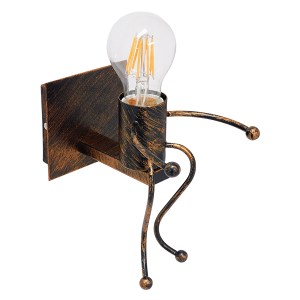 glo-01592-01592_2 GLOBOSTAR® LITTLE MAN 01592 ΜΟΝΤΕΡΝΟ ΕΠΙΤΟΙΧΙΟ ΦΩΤΙΣΤΙΚΟ ΑΠΛΙΚΑ ΜΟΝΟΦΩΤΟ 1 X E27 IP20 ΧΑΛΚ