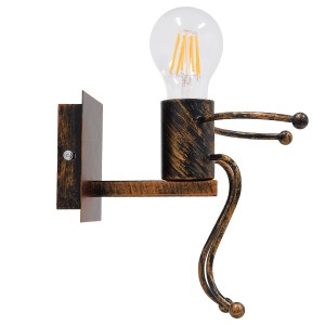 glo-01592-01592_4 GLOBOSTAR® LITTLE MAN 01592 ΜΟΝΤΕΡΝΟ ΕΠΙΤΟΙΧΙΟ ΦΩΤΙΣΤΙΚΟ ΑΠΛΙΚΑ ΜΟΝΟΦΩΤΟ 1 X E27 IP20 ΧΑΛΚ