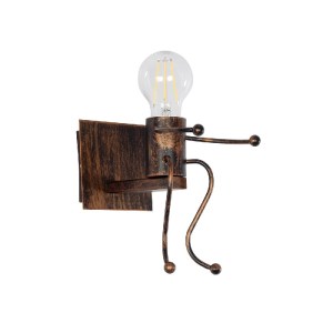 glo-01592-bea716_01592_0 GLOBOSTAR® LITTLE MAN 01592 ΜΟΝΤΕΡΝΟ ΕΠΙΤΟΙΧΙΟ ΦΩΤΙΣΤΙΚΟ ΑΠΛΙΚΑ ΜΟΝΟΦΩΤΟ 1 X E27 IP20 ΧΑΛΚΙΝΟ ΜΕΤΑΛΛΟ - Μ12 X Π19 X Υ17CM