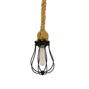 glo-01594-01594_3 GLOBOSTAR® CAMBER 01594 VINTAGE ΚΡΕΜΑΣΤΟ ΦΩΤΙΣΤΙΚΟ ΠΛΕΓΜΑ ΜΟΝΟΦΩΤΟ 1 X E27 IP20 ΜΑΥΡΟ ΜΕΤΑ