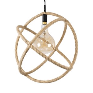 glo-01597-01597_0 GLOBOSTAR® BELLE 01597 VINTAGE ΚΡΕΜΑΣΤΟ ΦΩΤΙΣΤΙΚΟ ΠΛΕΓΜΑ ΜΟΝΟΦΩΤΟ 1 X E27 IP20 ΜΠΕΖ ΣΧΟΙΝΙ