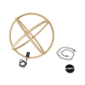 glo-01597-01597_12 GLOBOSTAR® BELLE 01597 VINTAGE ΚΡΕΜΑΣΤΟ ΦΩΤΙΣΤΙΚΟ ΠΛΕΓΜΑ ΜΟΝΟΦΩΤΟ 1 X E27 IP20 ΜΠΕΖ ΣΧΟΙΝΙ