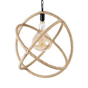 glo-01597-01597_4 GLOBOSTAR® BELLE 01597 VINTAGE ΚΡΕΜΑΣΤΟ ΦΩΤΙΣΤΙΚΟ ΠΛΕΓΜΑ ΜΟΝΟΦΩΤΟ 1 X E27 IP20 ΜΠΕΖ ΣΧΟΙΝΙ