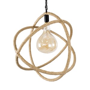 glo-01597-01597_7 GLOBOSTAR® BELLE 01597 VINTAGE ΚΡΕΜΑΣΤΟ ΦΩΤΙΣΤΙΚΟ ΠΛΕΓΜΑ ΜΟΝΟΦΩΤΟ 1 X E27 IP20 ΜΠΕΖ ΣΧΟΙΝΙ