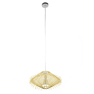 glo-01601-01601_2 GLOBOSTAR® SASSO 01601 BOHO ΚΡΕΜΑΣΤΟ ΦΩΤΙΣΤΙΚΟ ΠΛΕΓΜΑ ΜΟΝΟΦΩΤΟ 1 X E27 IP20 ΜΠΕΖ ΞΥΛΟ - Μ5