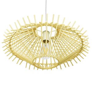 glo-01601-01601_5 GLOBOSTAR® SASSO 01601 BOHO ΚΡΕΜΑΣΤΟ ΦΩΤΙΣΤΙΚΟ ΠΛΕΓΜΑ ΜΟΝΟΦΩΤΟ 1 X E27 IP20 ΜΠΕΖ ΞΥΛΟ - Μ5