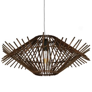 glo-01602-01602_0 GLOBOSTAR® SASSO 01602 BOHO ΚΡΕΜΑΣΤΟ ΦΩΤΙΣΤΙΚΟ ΠΛΕΓΜΑ ΜΟΝΟΦΩΤΟ 1 X E27 IP20 ΚΑΦΕ ΞΥΛΟ - Μ5
