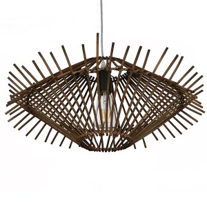 glo-01602-01602_5 GLOBOSTAR® SASSO 01602 BOHO ΚΡΕΜΑΣΤΟ ΦΩΤΙΣΤΙΚΟ ΠΛΕΓΜΑ ΜΟΝΟΦΩΤΟ 1 X E27 IP20 ΚΑΦΕ ΞΥΛΟ - Μ5