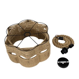 glo-01604-01604_10 GLOBOSTAR® TONDO 01604 BOHO ΚΡΕΜΑΣΤΟ ΦΩΤΙΣΤΙΚΟ ΚΑΠΕΛΟ ΜΟΝΟΦΩΤΟ 1 X E27 IP20 ΜΠΕΖ ΣΧΟΙΝΙ ΜΕ