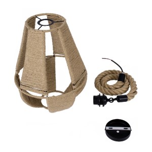 glo-01608-01608_10 GLOBOSTAR® POLIA 01608 BOHO ΚΡΕΜΑΣΤΟ ΦΩΤΙΣΤΙΚΟ ΠΛΕΓΜΑ ΜΟΝΟΦΩΤΟ 1 X E27 IP20 ΜΠΕΖ ΣΧΟΙΝΙ - 
