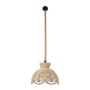 glo-01610-01610_3 GLOBOSTAR® VENIER 01610 BOHO ΚΡΕΜΑΣΤΟ ΦΩΤΙΣΤΙΚΟ ΠΛΕΓΜΑ ΜΟΝΟΦΩΤΟ 1 X E27 IP20 ΜΠΕΖ ΣΧΟΙΝΙ -