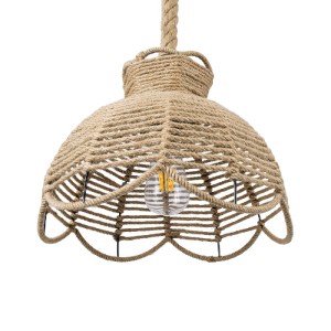 glo-01610-01610_5 GLOBOSTAR® VENIER 01610 BOHO ΚΡΕΜΑΣΤΟ ΦΩΤΙΣΤΙΚΟ ΠΛΕΓΜΑ ΜΟΝΟΦΩΤΟ 1 X E27 IP20 ΜΠΕΖ ΣΧΟΙΝΙ -