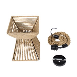 glo-01611-01611_10 GLOBOSTAR® ROUGE 01611 BOHO ΚΡΕΜΑΣΤΟ ΦΩΤΙΣΤΙΚΟ ΠΛΕΓΜΑ ΜΟΝΟΦΩΤΟ 1 X E27 IP20 ΜΠΕΖ ΣΧΟΙΝΙ - 