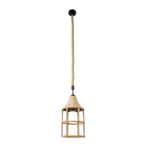 glo-01612-01612_3 GLOBOSTAR® YUBA 01612 BOHO ΚΡΕΜΑΣΤΟ ΦΩΤΙΣΤΙΚΟ ΠΛΕΓΜΑ ΜΟΝΟΦΩΤΟ 1 X E27 IP20 ΜΠΕΖ ΣΧΟΙΝΙ - Μ