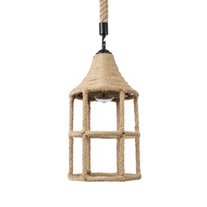 glo-01612-01612_4 GLOBOSTAR® YUBA 01612 BOHO ΚΡΕΜΑΣΤΟ ΦΩΤΙΣΤΙΚΟ ΠΛΕΓΜΑ ΜΟΝΟΦΩΤΟ 1 X E27 IP20 ΜΠΕΖ ΣΧΟΙΝΙ - Μ
