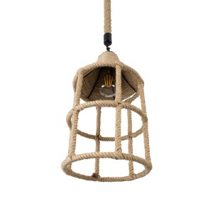 glo-01612-01612_5 GLOBOSTAR® YUBA 01612 BOHO ΚΡΕΜΑΣΤΟ ΦΩΤΙΣΤΙΚΟ ΠΛΕΓΜΑ ΜΟΝΟΦΩΤΟ 1 X E27 IP20 ΜΠΕΖ ΣΧΟΙΝΙ - Μ
