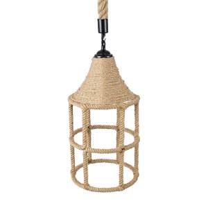 glo-01612-01612_6 GLOBOSTAR® YUBA 01612 BOHO ΚΡΕΜΑΣΤΟ ΦΩΤΙΣΤΙΚΟ ΠΛΕΓΜΑ ΜΟΝΟΦΩΤΟ 1 X E27 IP20 ΜΠΕΖ ΣΧΟΙΝΙ - Μ
