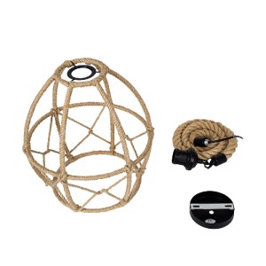 glo-01615-01615_10 GLOBOSTAR® TELAN 01615 VINTAGE ΚΡΕΜΑΣΤΟ ΦΩΤΙΣΤΙΚΟ ΠΛΕΓΜΑ ΜΟΝΟΦΩΤΟ 1 X E27 IP20 ΜΠΕΖ ΣΧΟΙΝΙ