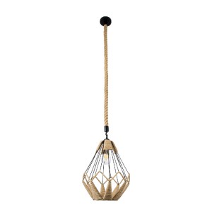 glo-01617-01617_3 GLOBOSTAR® CONICAL 01617 VINTAGE ΚΡΕΜΑΣΤΟ ΦΩΤΙΣΤΙΚΟ ΠΛΕΓΜΑ ΜΟΝΟΦΩΤΟ 1 X E27 IP20 ΜΑΥΡΟ ΜΕΤ