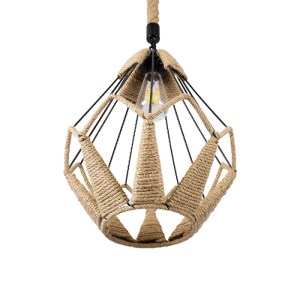 glo-01617-01617_5 GLOBOSTAR® CONICAL 01617 VINTAGE ΚΡΕΜΑΣΤΟ ΦΩΤΙΣΤΙΚΟ ΠΛΕΓΜΑ ΜΟΝΟΦΩΤΟ 1 X E27 IP20 ΜΑΥΡΟ ΜΕΤ