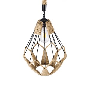 glo-01617-01617_6 GLOBOSTAR® CONICAL 01617 VINTAGE ΚΡΕΜΑΣΤΟ ΦΩΤΙΣΤΙΚΟ ΠΛΕΓΜΑ ΜΟΝΟΦΩΤΟ 1 X E27 IP20 ΜΑΥΡΟ ΜΕΤ